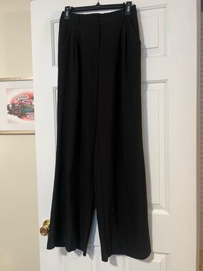 DREW Black Wide-Leg Trousers